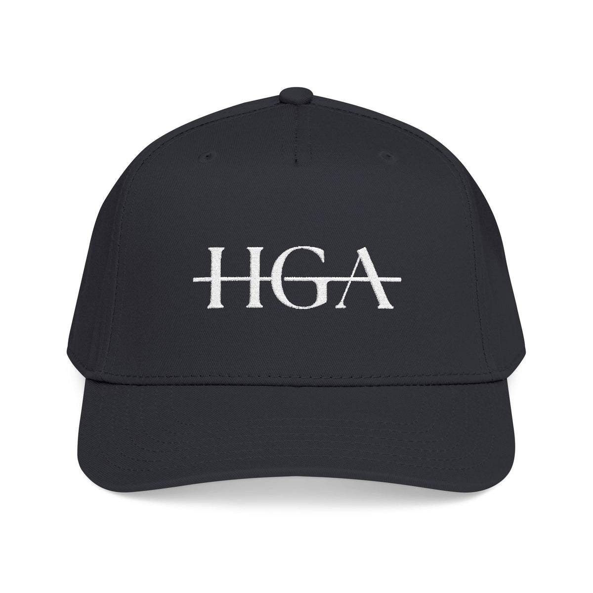 HGA Signature Embroidered Mid Profile Baseball Cap - black with white logo